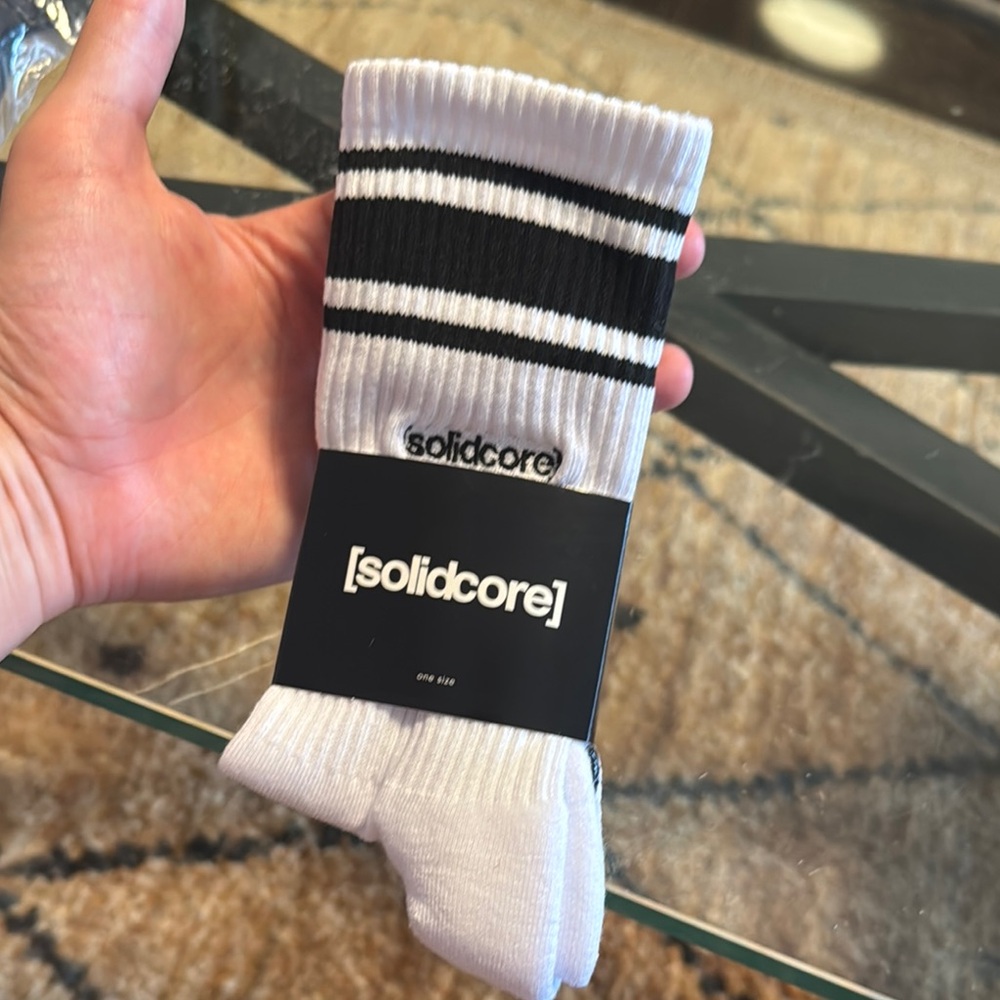 SOLIDCORE x LUCKY HONEY NWOT Grippy Socks in Black White O/S NWT